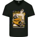 Classic Luxury Hot Rod Superior Performance Mens V-Neck Cotton T-Shirt Black