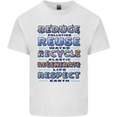 Climate Change Global Warming Environment Mens Cotton T-Shirt Tee Top White