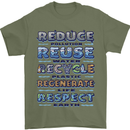 Climate Change Global Warming Environment Mens T-Shirt 100% Cotton Military Green