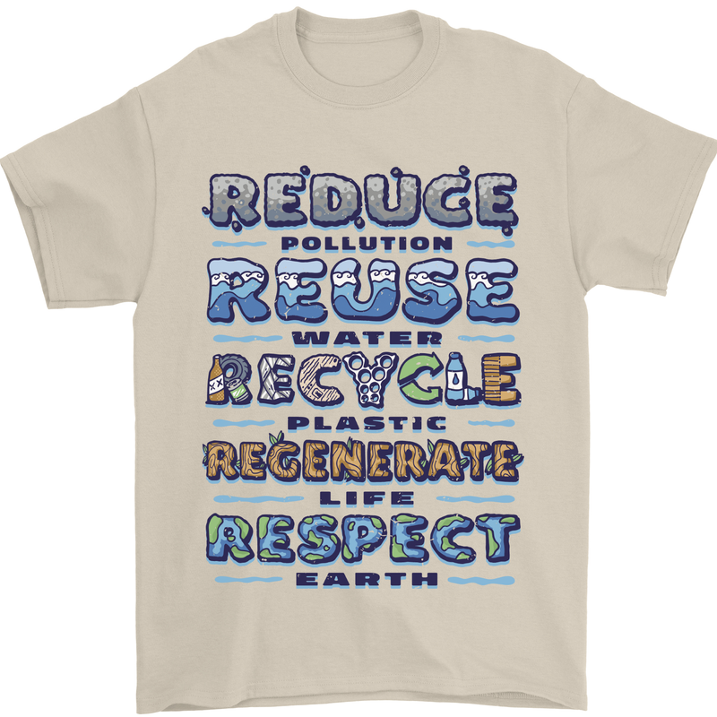 Climate Change Global Warming Environment Mens T-Shirt 100% Cotton Sand