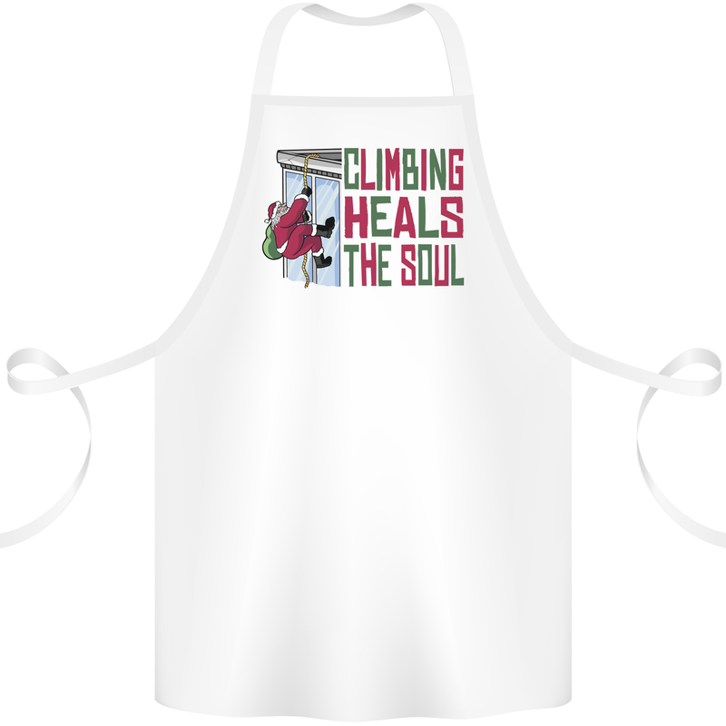 Climbing Heals the Soul Funny Christmas Xmas Rock Cotton Apron 100% Organic White