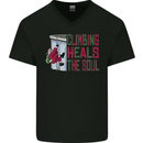Climbing Heals the Soul Funny Christmas Xmas Rock Mens V-Neck Cotton T-Shirt Black