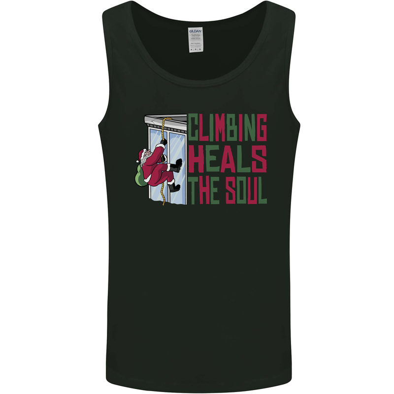 Climbing Heals the Soul Funny Christmas Xmas Rock Mens Vest Tank Top Black