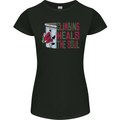 Climbing Heals the Soul Funny Christmas Xmas Rock Womens Petite Cut T-Shirt Black