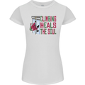 Climbing Heals the Soul Funny Christmas Xmas Rock Womens Petite Cut T-Shirt White