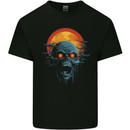 Cloudy Sunset Skull Zombie Horror Kids T-Shirt Childrens Black