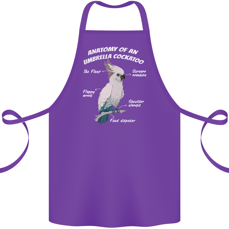 Cockatoo Anatomy Cotton Apron 100% Organic Purple