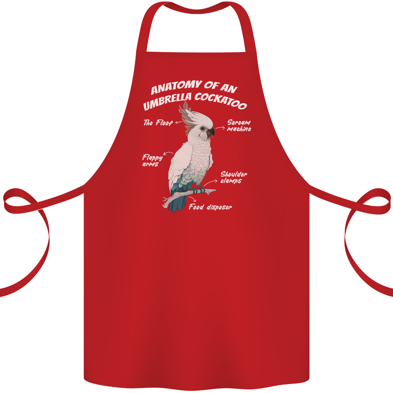 Cockatoo Anatomy Cotton Apron 100% Organic Red