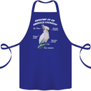 Cockatoo Anatomy Cotton Apron 100% Organic Royal Blue