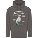 Cockatoo Anatomy Mens 80% Cotton Hoodie Charcoal