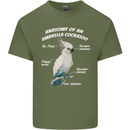 Cockatoo Anatomy Mens Cotton T-Shirt Tee Top Military Green