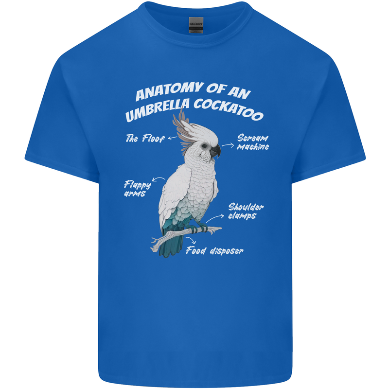 Cockatoo Anatomy Mens Cotton T-Shirt Tee Top Royal Blue