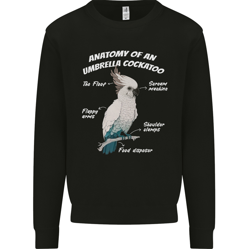 Cockatoo Anatomy Mens Sweatshirt Jumper Black