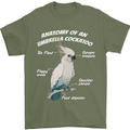 Cockatoo Anatomy Mens T-Shirt 100% Cotton Military Green