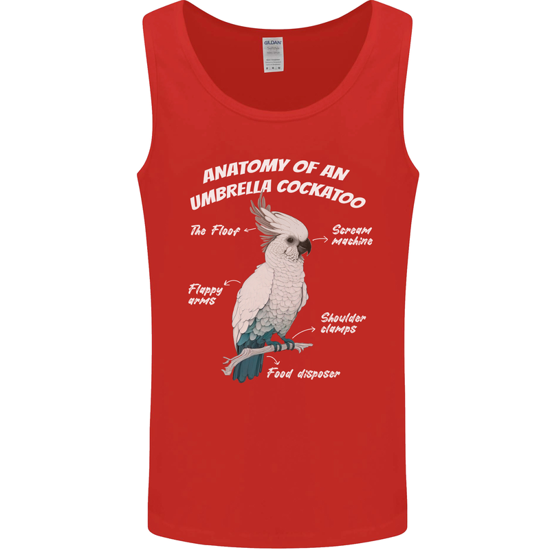 Cockatoo Anatomy Mens Vest Tank Top Red