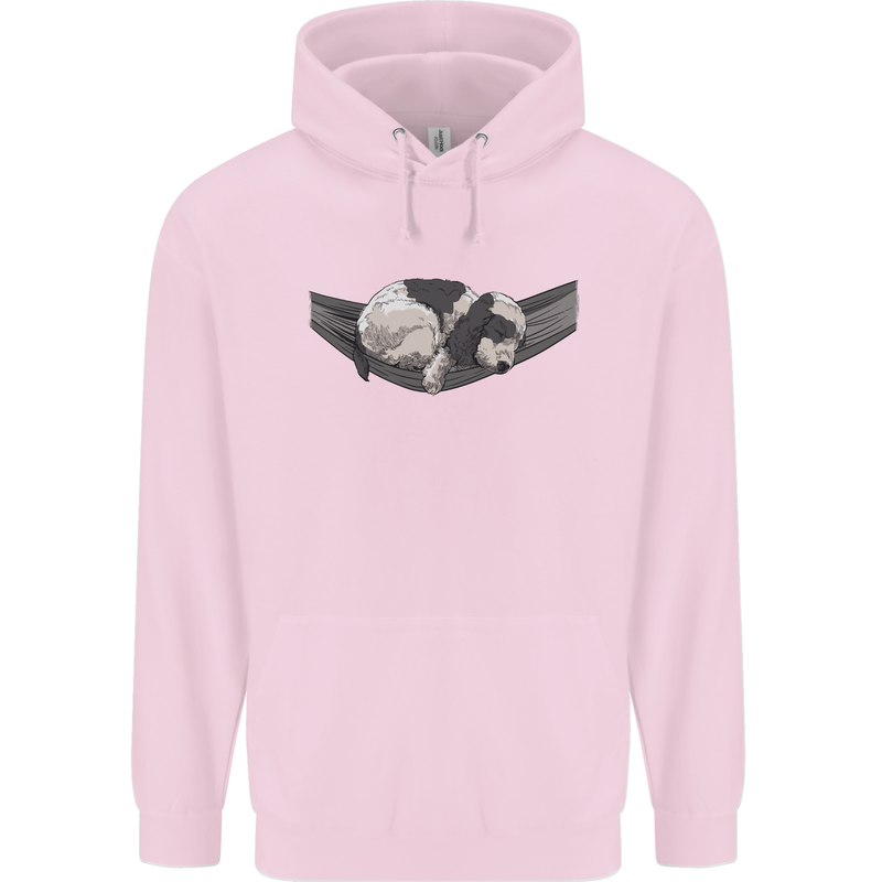 Cocker Spaniel on a Hammock Dog Mens 80% Cotton Hoodie Light Pink