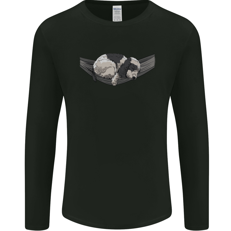 Cocker Spaniel on a Hammock Dog Mens Long Sleeve T-Shirt Black