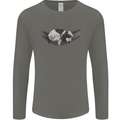 Cocker Spaniel on a Hammock Dog Mens Long Sleeve T-Shirt Charcoal