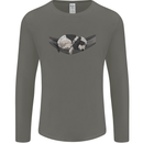 Cocker Spaniel on a Hammock Dog Mens Long Sleeve T-Shirt Charcoal