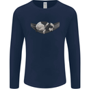 Cocker Spaniel on a Hammock Dog Mens Long Sleeve T-Shirt Navy Blue