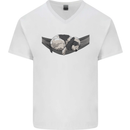 Cocker Spaniel on a Hammock Dog Mens V-Neck Cotton T-Shirt White