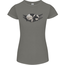 Cocker Spaniel on a Hammock Dog Womens Petite Cut T-Shirt Charcoal