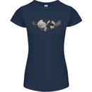 Cocker Spaniel on a Hammock Dog Womens Petite Cut T-Shirt Navy Blue