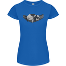 Cocker Spaniel on a Hammock Dog Womens Petite Cut T-Shirt Royal Blue