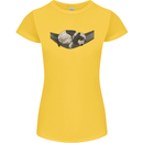Cocker Spaniel on a Hammock Dog Womens Petite Cut T-Shirt Yellow
