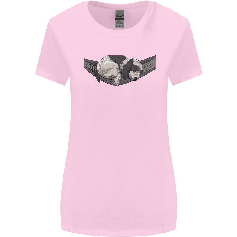 Cocker Spaniel on a Hammock Dog Womens Wider Cut T-Shirt Light Pink