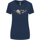Cocker Spaniel on a Hammock Dog Womens Wider Cut T-Shirt Navy Blue