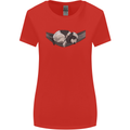 Cocker Spaniel on a Hammock Dog Womens Wider Cut T-Shirt Red