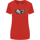 Cocker Spaniel on a Hammock Dog Womens Wider Cut T-Shirt Red