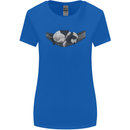 Cocker Spaniel on a Hammock Dog Womens Wider Cut T-Shirt Royal Blue