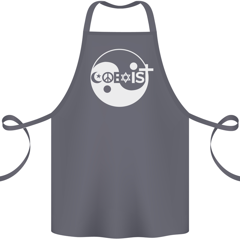 Coexist World Peace Love Religion Hippy Anti War Cotton Apron 100% Organic Steel