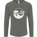 Coexist World Peace Love Religion Hippy Anti War Mens Long Sleeve T-Shirt Charcoal