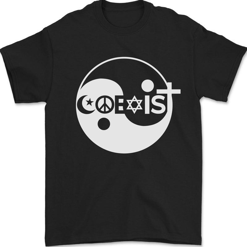 a black t - shirt with a peace sign on it