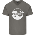 Coexist World Peace Love Religion Hippy Anti War Mens V-Neck Cotton T-Shirt Charcoal