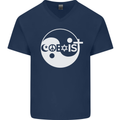 Coexist World Peace Love Religion Hippy Anti War Mens V-Neck Cotton T-Shirt Navy Blue