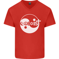Coexist World Peace Love Religion Hippy Anti War Mens V-Neck Cotton T-Shirt Red
