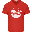 Coexist World Peace Love Religion Hippy Anti War Mens V-Neck Cotton T-Shirt Red