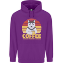 Coffee Because Murder is Wrong Funny Dog Childrens Kids Hoodie Purple