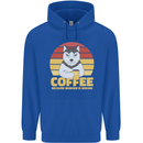 Coffee Because Murder is Wrong Funny Dog Childrens Kids Hoodie Royal Blue