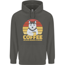 Coffee Because Murder is Wrong Funny Dog Childrens Kids Hoodie Storm Grey