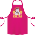 Coffee Because Murder is Wrong Funny Dog Cotton Apron 100% Organic Pink