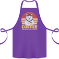 Coffee Because Murder is Wrong Funny Dog Cotton Apron 100% Organic Purple