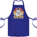 Coffee Because Murder is Wrong Funny Dog Cotton Apron 100% Organic Royal Blue