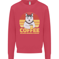 Coffee Because Murder is Wrong Funny Dog Kids Sweatshirt Jumper Heliconia