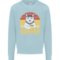 Coffee Because Murder is Wrong Funny Dog Kids Sweatshirt Jumper Light Blue