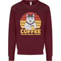 Coffee Because Murder is Wrong Funny Dog Kids Sweatshirt Jumper Maroon